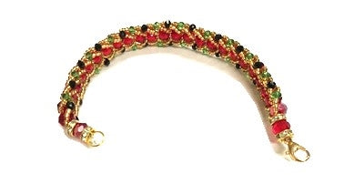 Acrylic Faceted Round Ball Spacer Bead Bracelet - Oshun Ibu Kole (Single)
