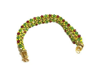 Acrylic Faceted Round Ball Spacer Bead Bracelet - Oshun Olodi (Single)